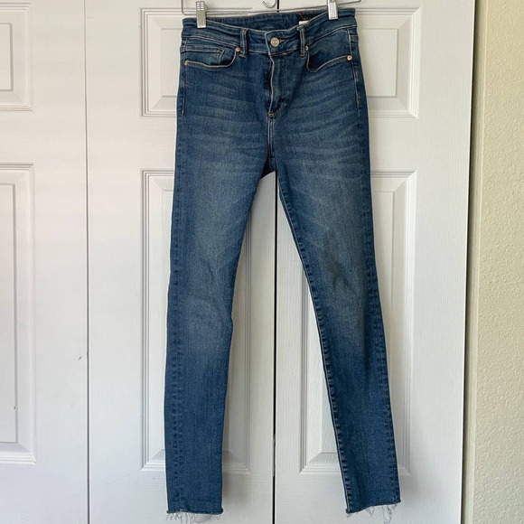AllSaints Miller Medium Wash Frayed Hem Skinny Ankle Jeans, Size 26 🗣 - Picture 2 of 3
